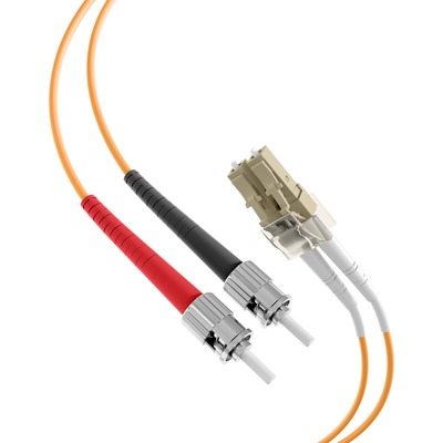 Fiber kábel LC-ST, 0.5m Duplex OM2(50/125µm), LSOH, 2mm, oranžový
