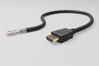 Kábel HDMI M/M 0.5m, Ultra High Speed+Eth, 4K@60Hz, HDMI 2.0, čierny, zahnutý konektor 90° smer dole