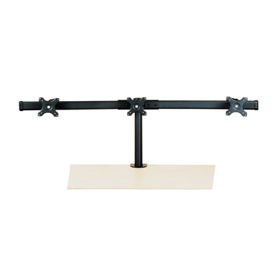 Držiak pre 3x monitor na stôl, úchyt o dosku, max 8kg, rameno 645mm, VESA 75/100, čierny