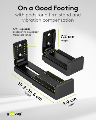 Držiak pre soundbar na stenu, max 15kg, čierny