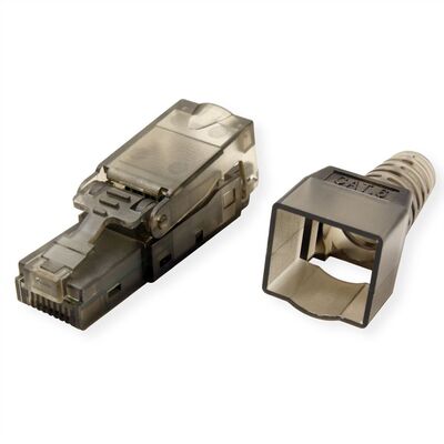 Konektor 8/8 RJ45 cat.6, netienený, na drôt, montáž bez klieští (toolless), čierny, AWG 23-26