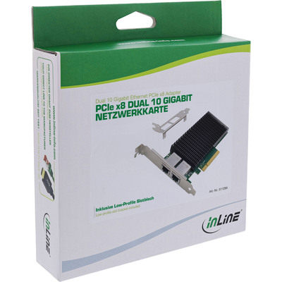 Karta sieťová 10Gbit, 2xRJ45, PCIe x8, Standard + Low Profile