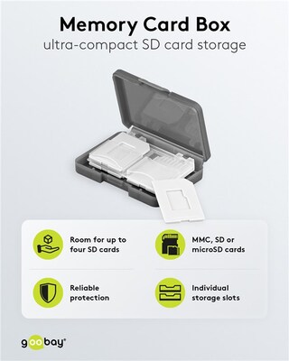 BOX na pamäťové karty, pre 4x SD/microSD, transparentný/čierny