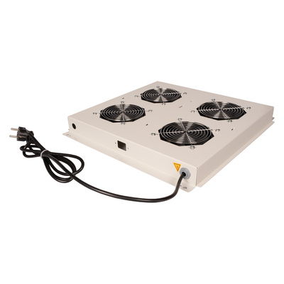 19" Ventilačná jednotka, stropná, 4 vetráky, ON/OFF, sivá, RAL7035