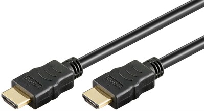 Kábel HDMI M/M 0.5m, Ultra High Speed+Eth, 4K@60Hz, HDMI 2.0, 18G, G pozl. kon., čierny