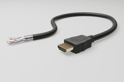 Kábel HDMI M/M 3m, High Speed+Eth, 4K@60Hz, HDMI 2.0, čierny, zahnutý konektor 90° smer dole