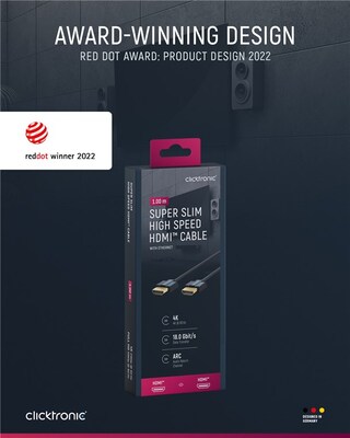 Kábel HDMI M/M 1m, High Speed+Eth, 4K@60Hz, HDMI 2.0, 18G, pozl. konektor, modrý, Slim, C