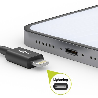 Kábel USB "Lightning" pre Apple, 3m, High Speed, čierny s MFI cert.