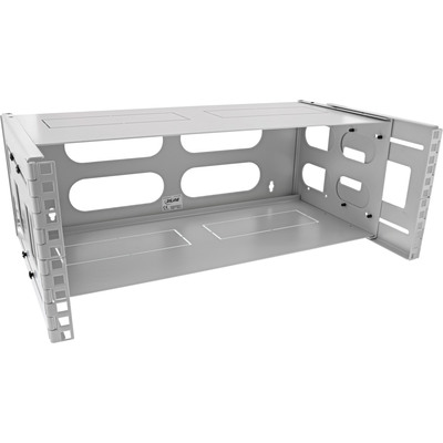 19" Mini skriňa rámova s krytom 4U, nastaviteľná hĺbka: 240 - 400mm, svetlosivá, RAL7035