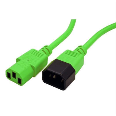 Kábel sieťový 230V predlžovací, C13 - C14, 1.8m, 0.75mm², 10A, zelený