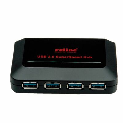 Hub USB 3.0, 4 Port, 4x USB A, s ext. adaptérom, čierny