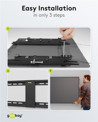 Držiak pre TV 37-70" na stenu, max 70kg, s náklonom +3° / -12°, VESA do 600x400, čierny