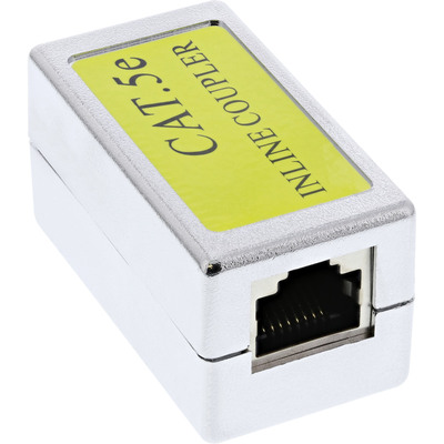Spojka RJ45, cat.5e, tienená, kovová cross 100MBit