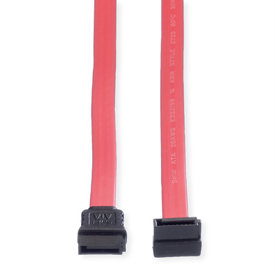 Kábel SATA III M/M 0.5m, zahnutý, 6 Gbit/s, červený