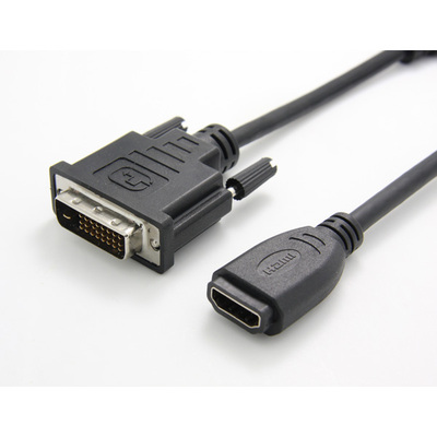 Káblový adaptér HDMI/DVI-D F/M 0.15m, čierny