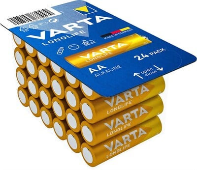 Baterka VARTA Longlife Alkalická AA (24ks) 1.5V (LR6) XXL-Pack 24BL 