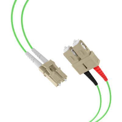Fiber kábel LC-SC, 3m Duplex OM5(50/125µm), LSOH, 2mm, zelený