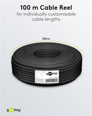 Kábel koax. návin 100m, RG58, 50 Ohm, 2x tienený, 5mm, CCS, čierny