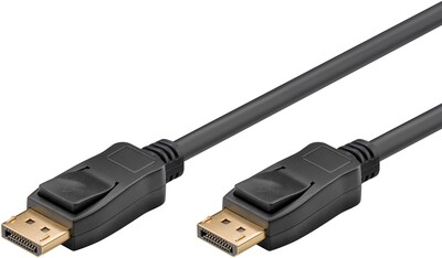 Kábel DisplayPort M/M 1m, 8K@60Hz, DP v1.4, 32.4Gbit/s, čierny, pozl. konektor