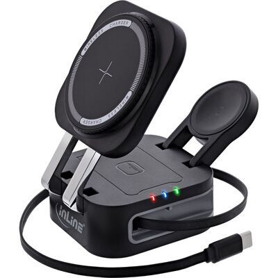 Nabíjačka bezdrôtová (wireless), skladacia 3v1, MagSafe kompatibilná,15W