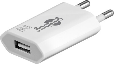 Nabíjačka USB 230V 1port, 1xUSB A, 1A, 5W, SLIM, biela