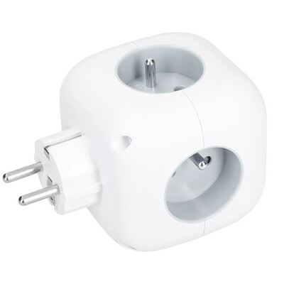 Rozvodka biela 3x 16A guľatá zásuvka, s nabíjačkou 2xUSB-A,2.4 A, 1xUSB-C 15W, biela