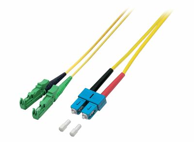 Fiber kábel SC-E2000/APC, 3m Duplex OS2(9/125µm), LSOH, 3mm, žltý