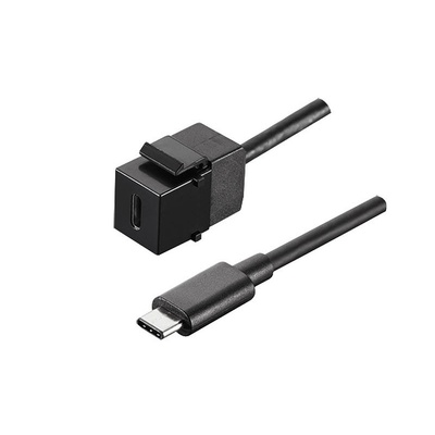 Modul USB 3.1 CF/CM, Keystone, 0.5m, čierny