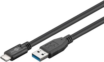 Kábel USB 3.2 Gen 1, AM/CM Typ C 1m, 5Gbps, čierny