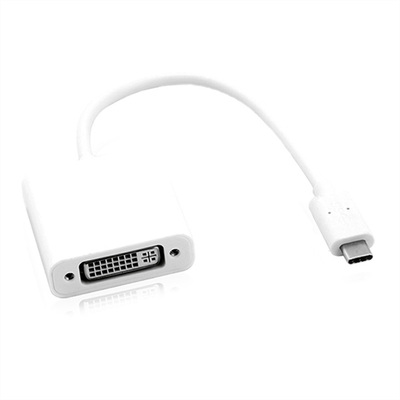 Adaptér USB 3.1 Type C na DVI, M/F, biely 10cm