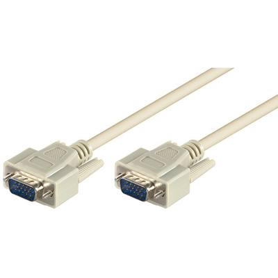 Kábel VGA M/M 5m, predlžovací, tienený, sivý