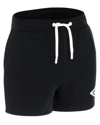 Krátke nohavice SIMPLY, dámske, s vreckami, špeciálna puff potlač, teplákové, bavlna, čierne XS