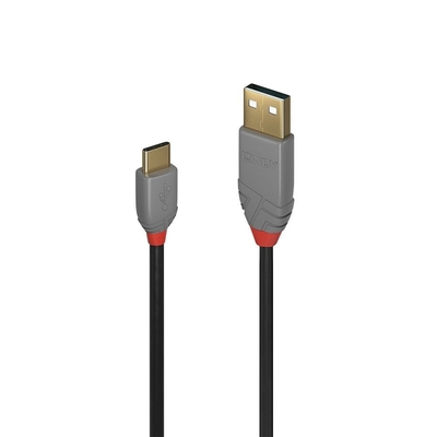 Kábel USB 2.0 AM/CM (3.1 Typ C) 0.5m, High Speed, Anthra Line, čierny