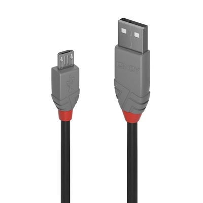 Kábel USB 2.0 A/MICRO-B M/M 0.2m, High Speed, Anthra Line, čierny