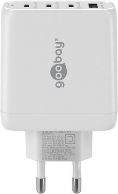 Nabíjačka USB 230V 4port, 1xUSB A, 3xUSB Typ C, 68W, Power Delivery, GaN, čierna