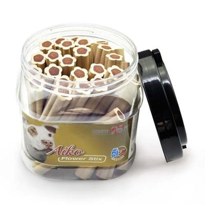 COBBYS PET AIKO Flower Stix 12cm Mlieko+Jahňa 30ks/bal