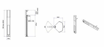 CASIA2 4xUTE 230V, 2m kábel 1.5 mm², vidlica CEE7/7, Hliník, čierna