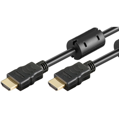 Kábel HDMI M/M 5m, High Speed+Eth, 4K@30Hz, HDMI 1.4, G pozl. kon., čierny, feritový filter