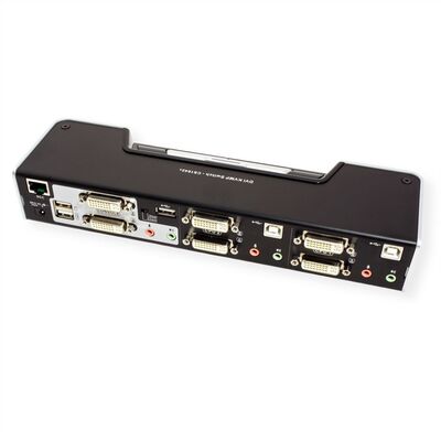KVM switch/prepínač, Dual-View, 2PC, DVI-I, USB, HotKeys, OSD