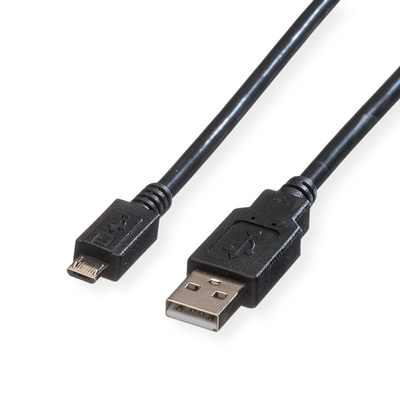 Kábel USB 2.0 A-MICRO-B M/M 0.8m, High Speed, čierny