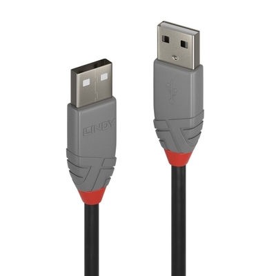 Kábel USB 2.0 A-A M/M 2m, High Speed, čierny, Anthra Line