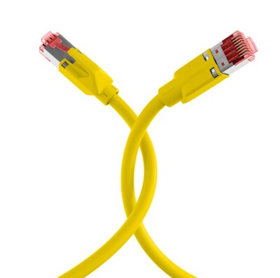 S/FTP (PiMF) Patchkábel LSOH 0.25m cat.6a, žltý, Cu UC900 s TM21