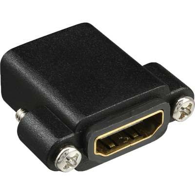 Adaptér/spojka HDMI F/F, 4K@30Hz, pozl.konektory, panelový, čierny