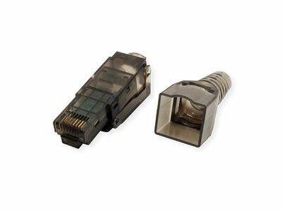 Konektor 8/8 RJ45 cat.6a, UTP 10Gbit, na drôt, montáž bez klieští AWG 23-26, plast, čierny