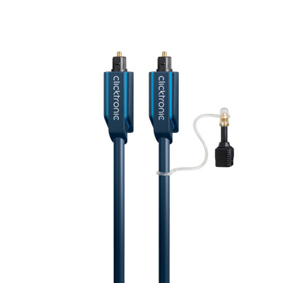 Kábel Toslink audio optický SPDIF prepojovací M/M 0.5m, ø6.0mm, modrý, ClickTronic