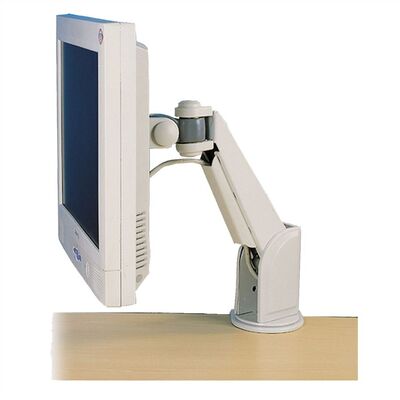 Držiak pre monitor na stenu/stôl, úchyt o dosku, pneumatický, max 10kg rameno 250mm VESA 75/100 sivý