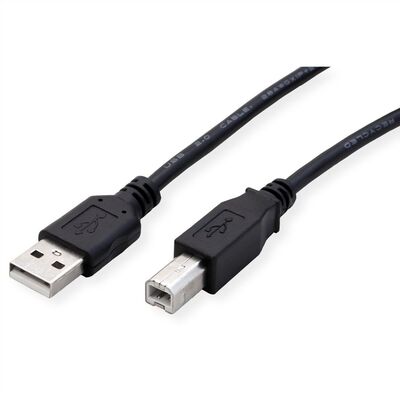 Kábel USB 2.0 A-B M/M 1.8m, High Speed, čierny, Roline Recycled Material