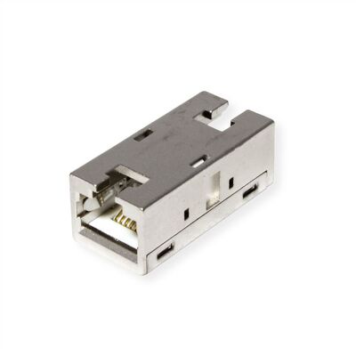 Spojka RJ45, cat.6a, tienená, kovová Gigabit, Slim
