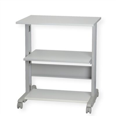 Stolík na kolieskach pod tlačiareň veľký, max 30kg, 77.5x68x50cm (HxWxD), sivý