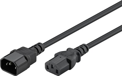 Kábel sieťový 230V predlžovací, C13 - C14, 5m, 1.00mm², 10A, čierny